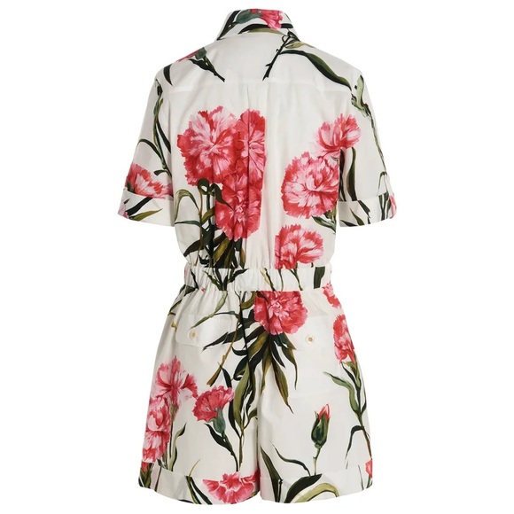 Dolce & Gabbana Carnation Print Poplin Romper - Picture 4 of 11